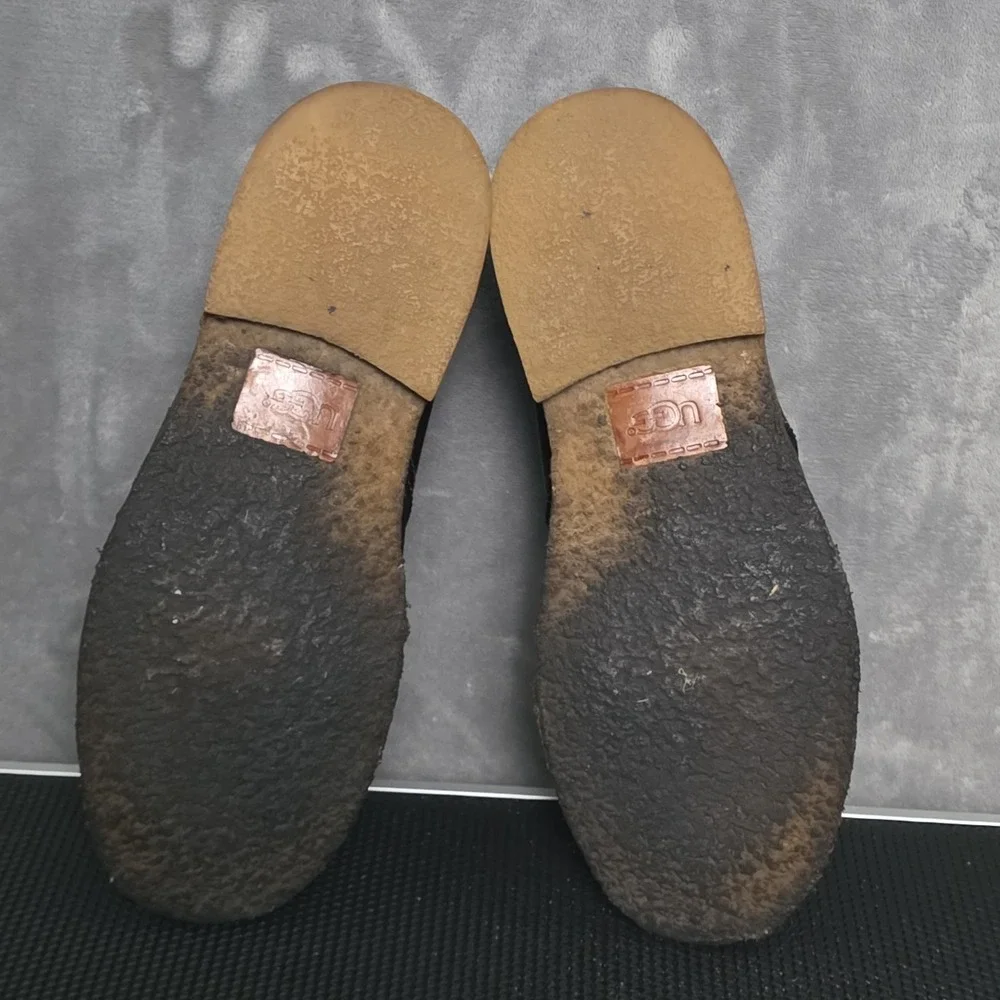 UGG Leighton Men's Chukka Boots Size 10.5 Crinkled Leather Chocolate Brown 3275